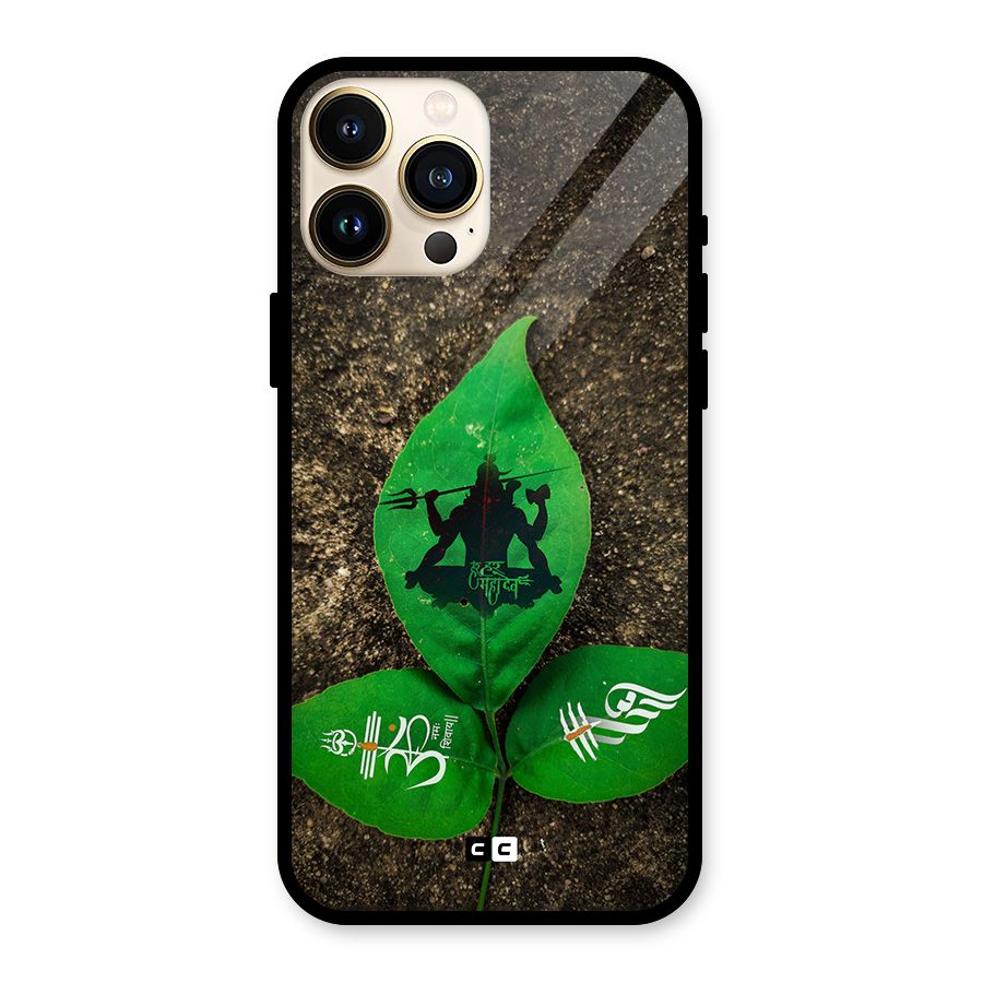 Green Leaf Shiva Glass Back Case for iPhone 13 Pro Max