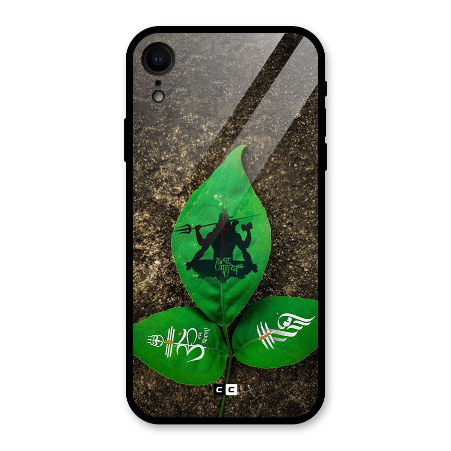 Green Leaf Shiva Glass Back Case for iPhone XR