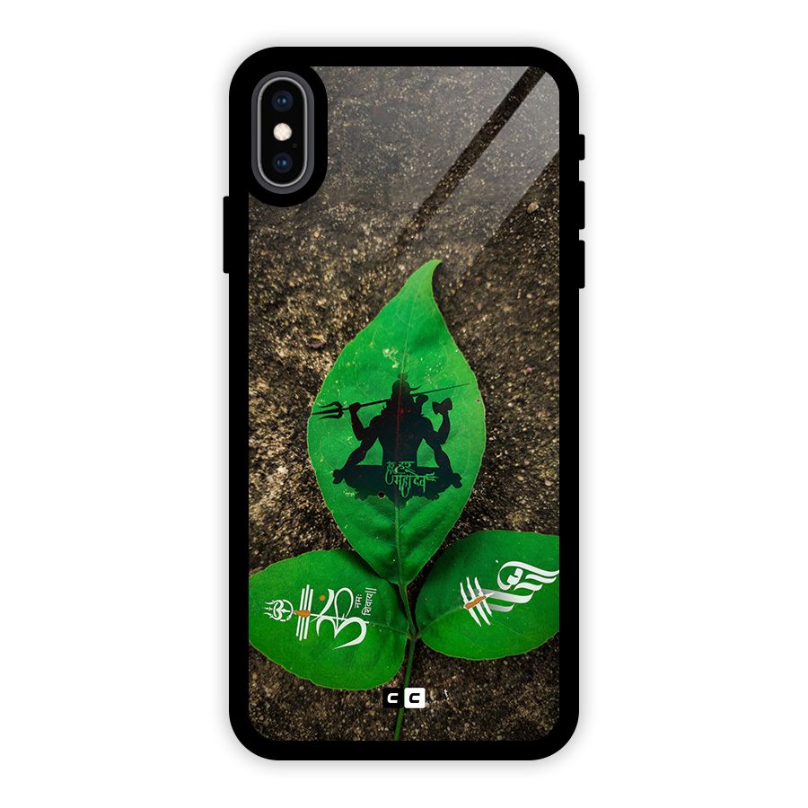 Green Leaf Shiva Glass Back Case for iPhone XS Max