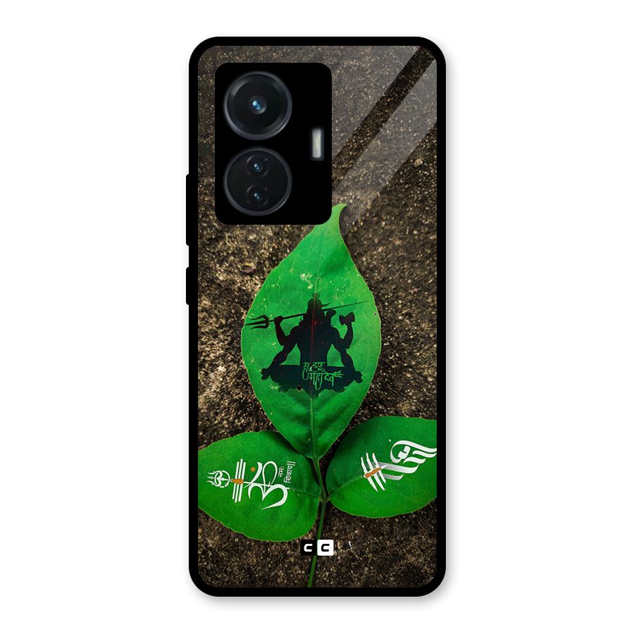 Green Leaf Shiva Glass Back Case for iQOO Z6 44W