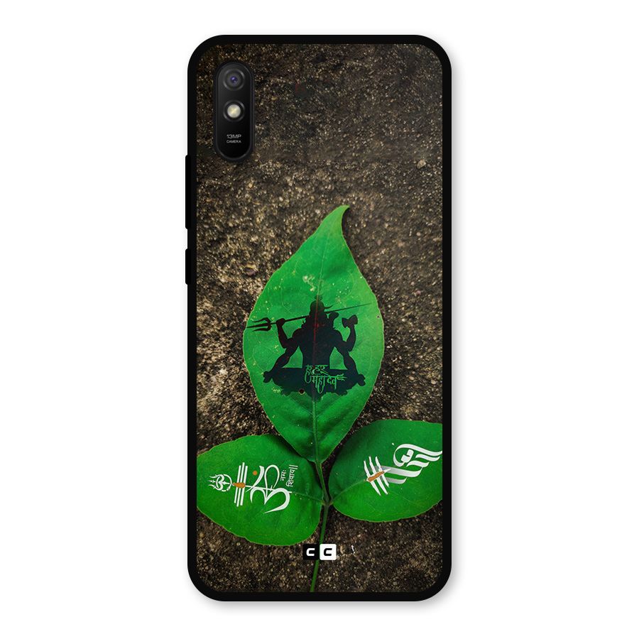 Green Leaf Shiva Metal Back Case for Redmi 9a
