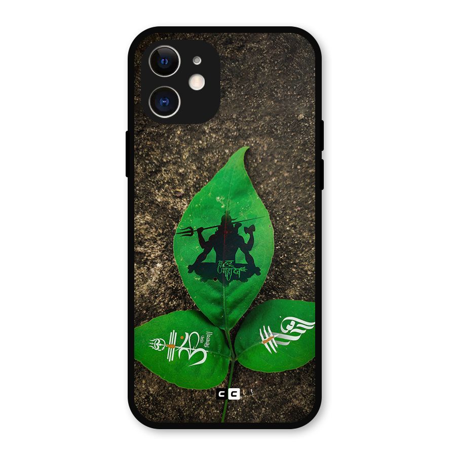 Green Leaf Shiva Metal Back Case for iPhone 12