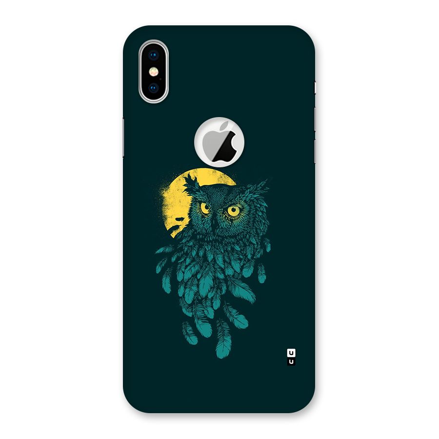 Green Owl Back Case for iPhone X Logo Cut