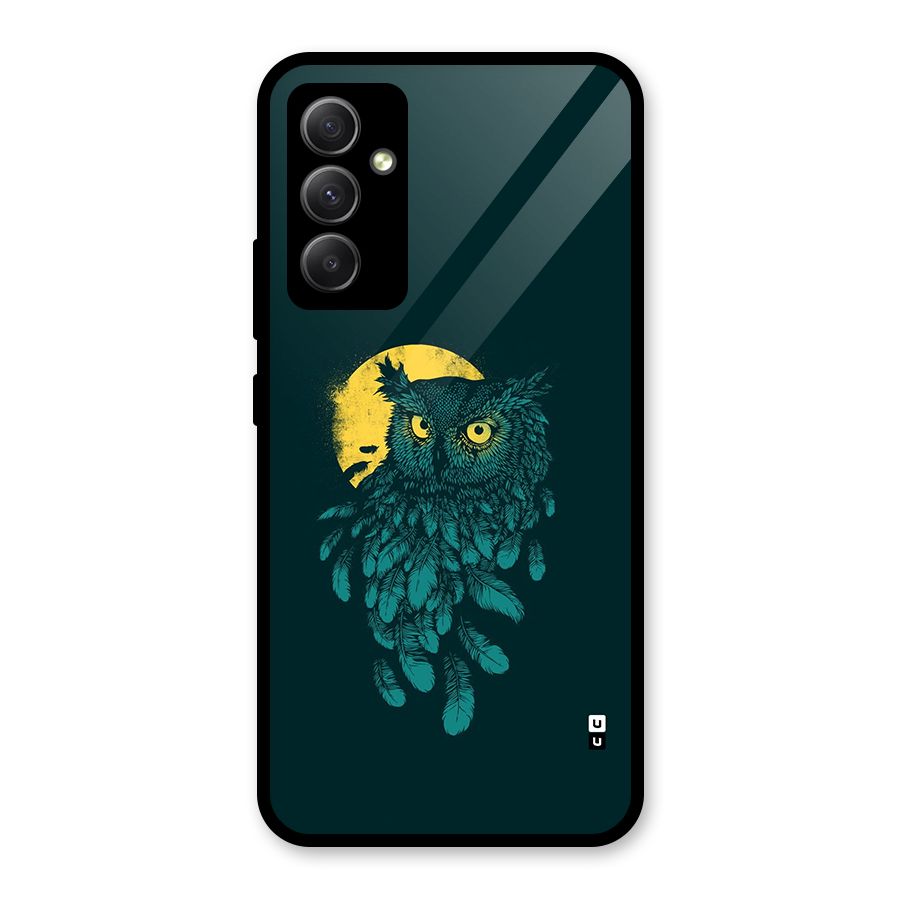 Green Owl Glass Back Case for Galaxy A34