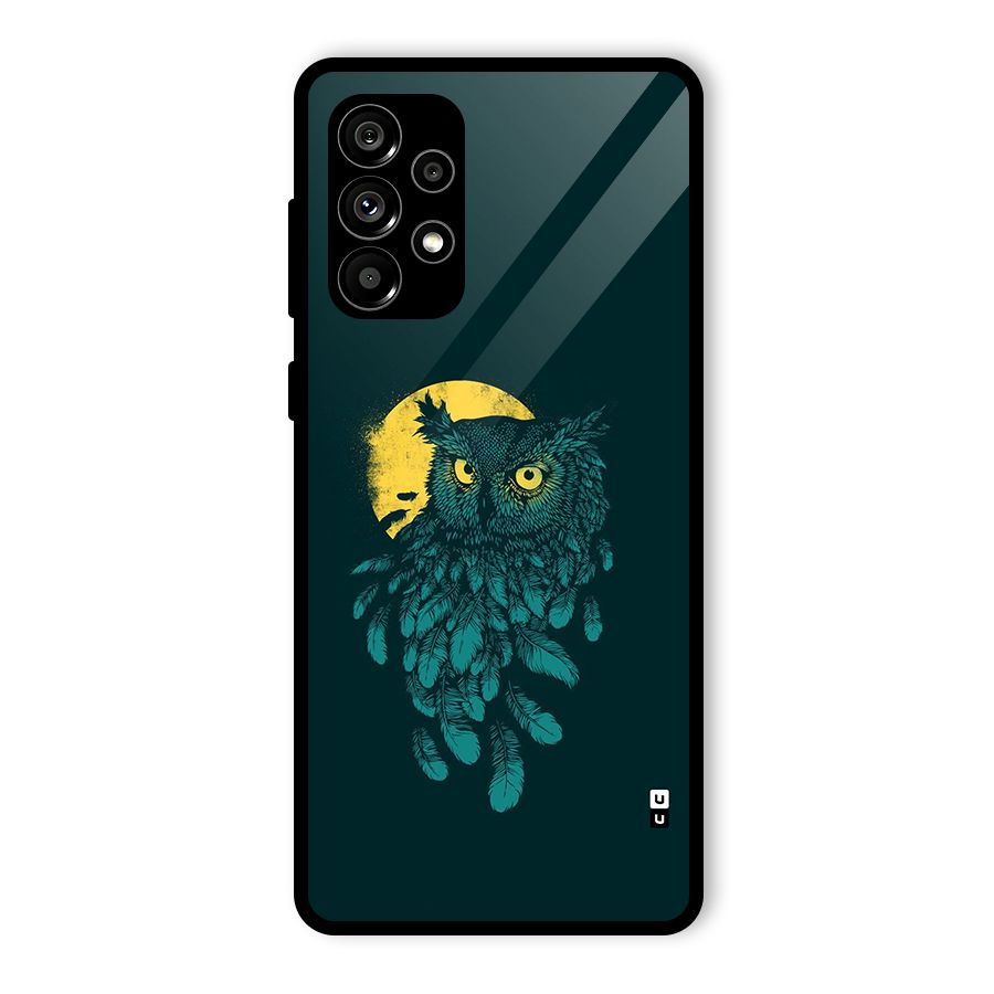Green Owl Glass Back Case for Galaxy A73 5G