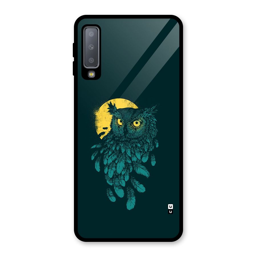 Green Owl Glass Back Case for Galaxy A7 (2018)