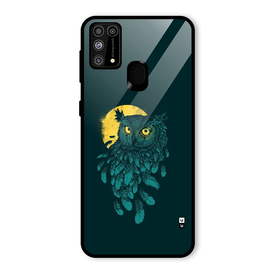 Green Owl Glass Back Case for Galaxy F41
