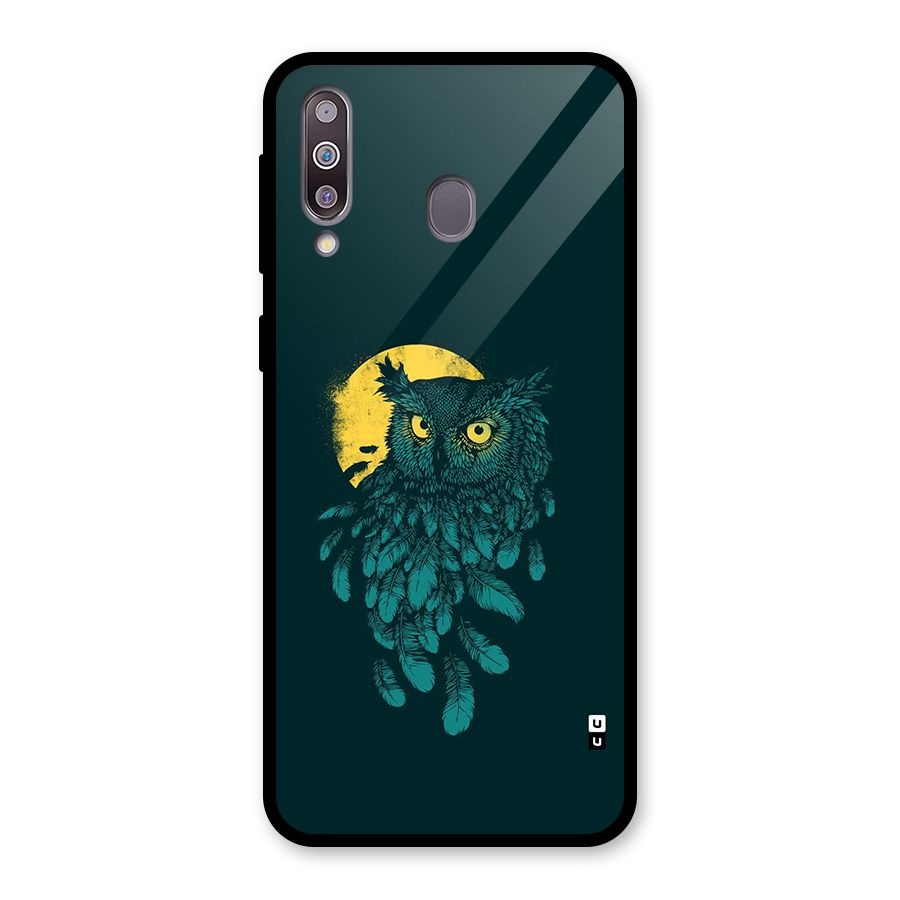 Green Owl Glass Back Case for Galaxy M30