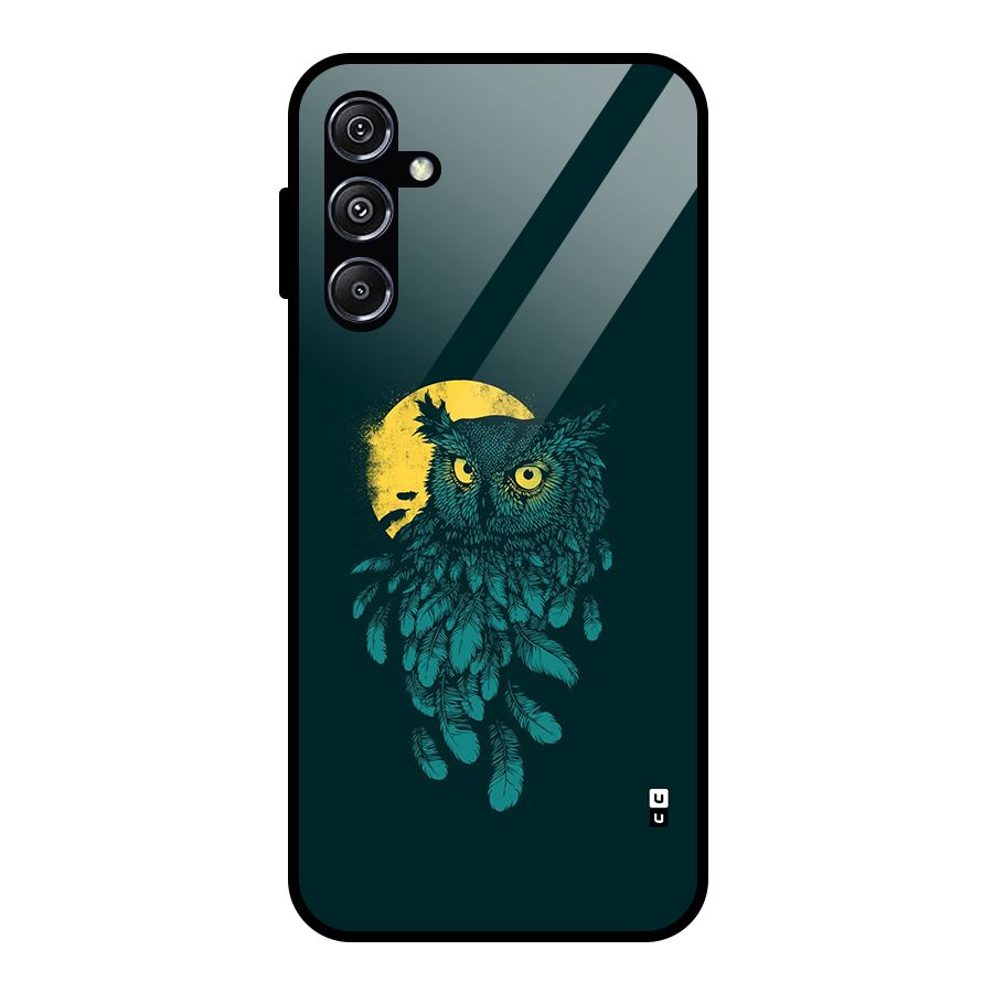 Green Owl Glass Back Case for Galaxy M34 5G