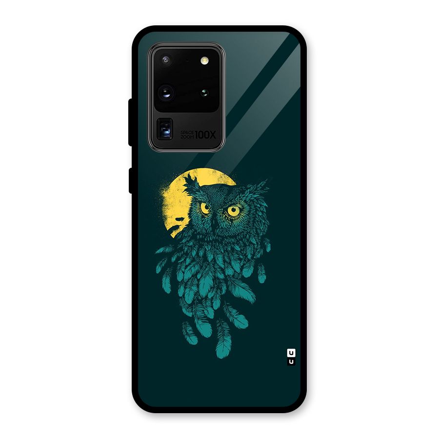 Green Owl Glass Back Case for Galaxy S20 Ultra