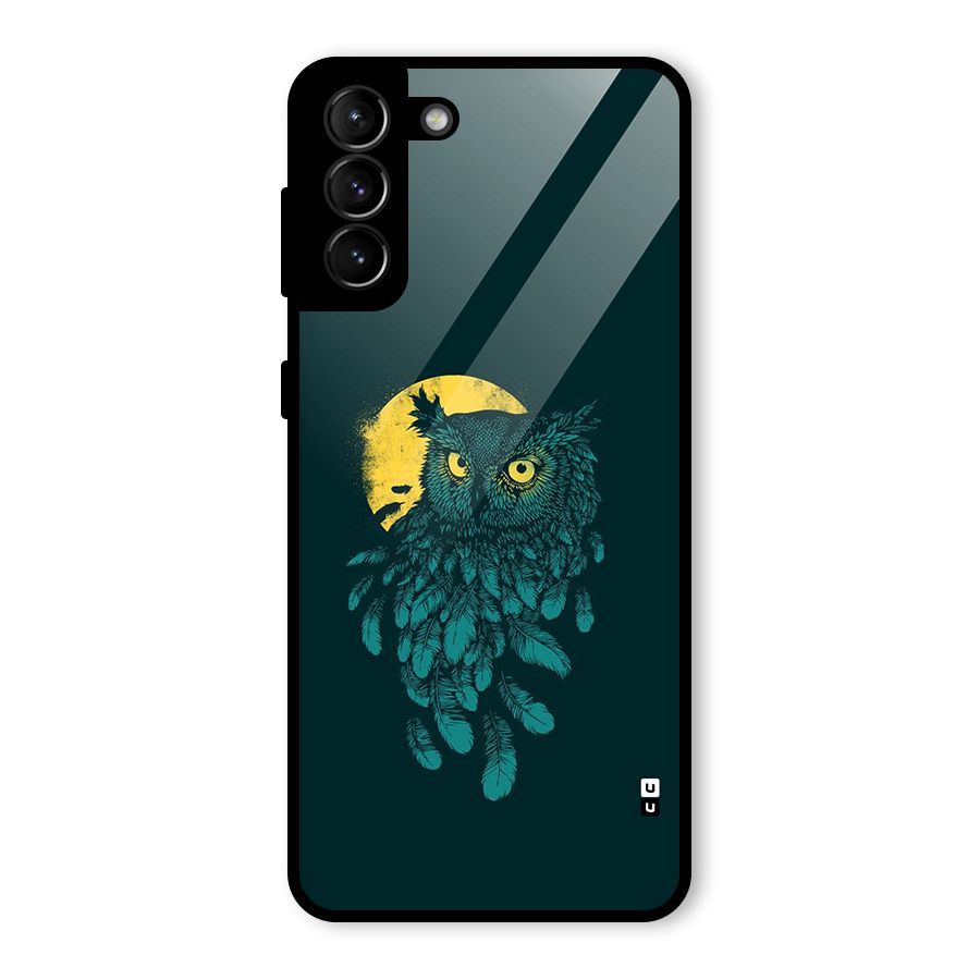Green Owl Glass Back Case for Galaxy S21 Plus