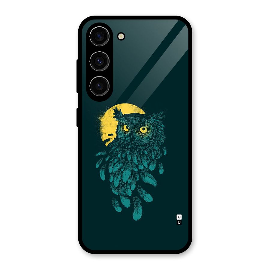 Green Owl Glass Back Case for Galaxy S23