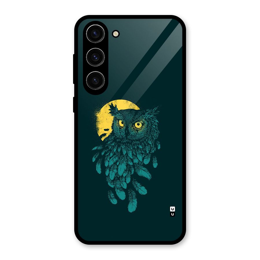 Green Owl Glass Back Case for Galaxy S23 Plus