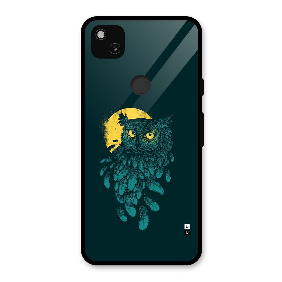 Green Owl Glass Back Case for Google Pixel 4a