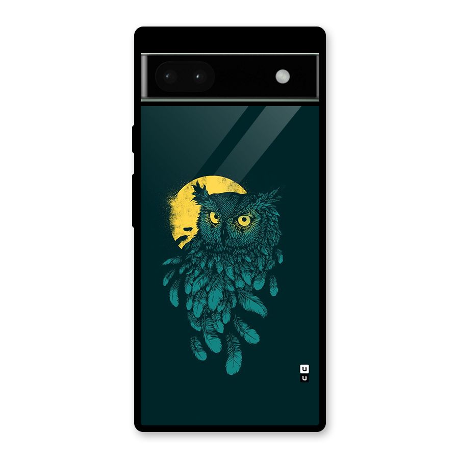 Green Owl Glass Back Case for Google Pixel 6a
