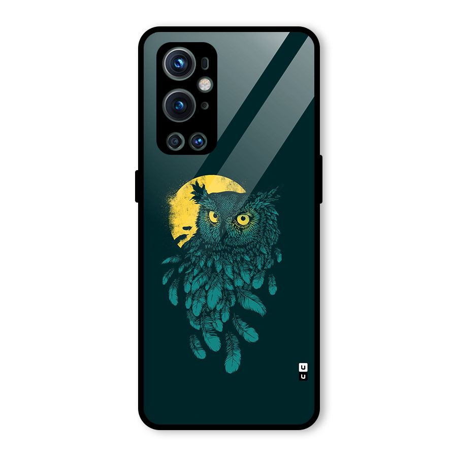 Green Owl Glass Back Case for OnePlus 9 Pro