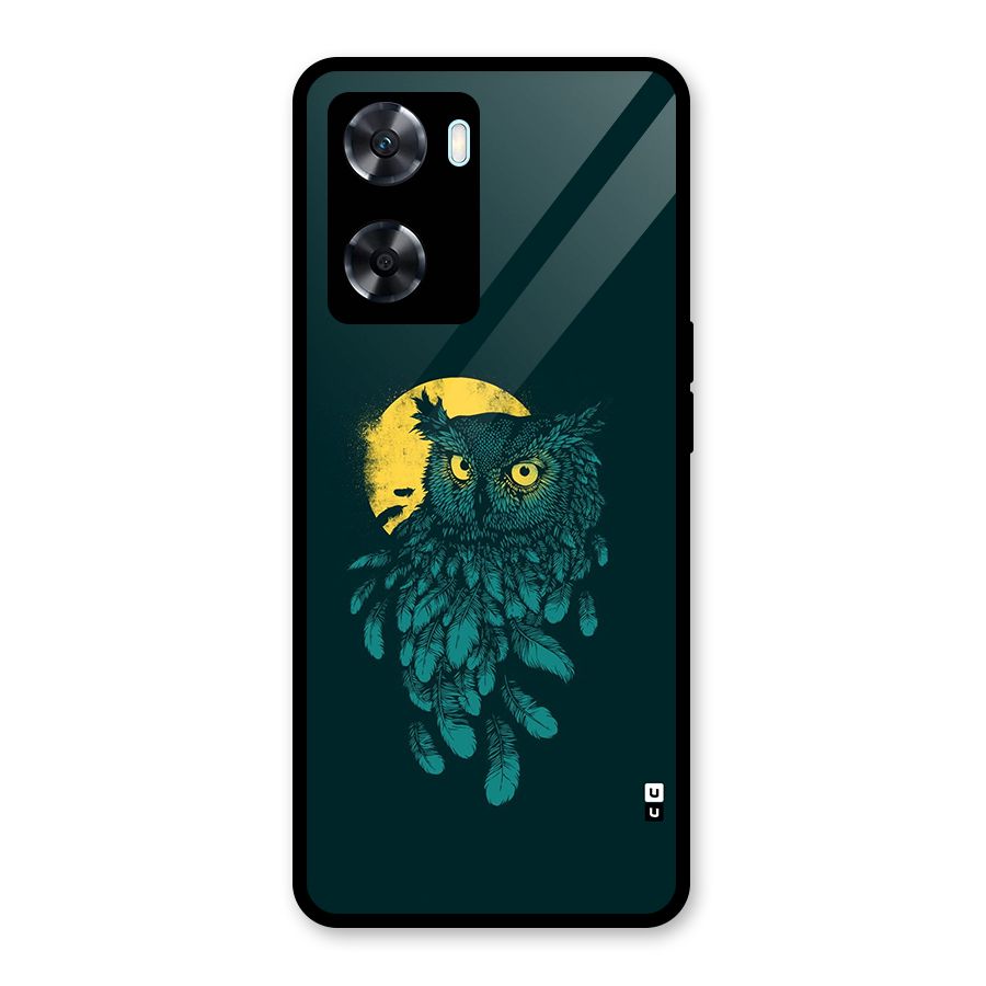 Green Owl Glass Back Case for Oppo A77s