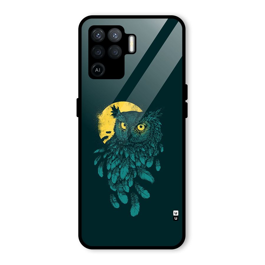Green Owl Glass Back Case for Oppo F19 Pro