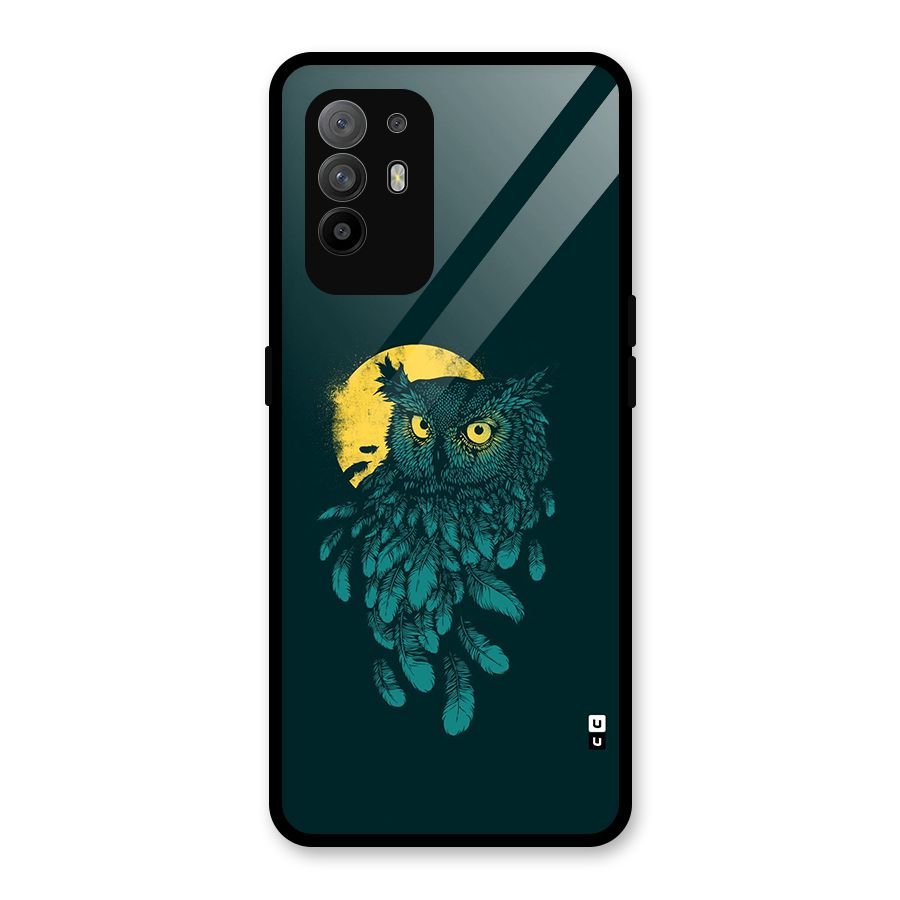 Green Owl Glass Back Case for Oppo F19 Pro Plus 5G