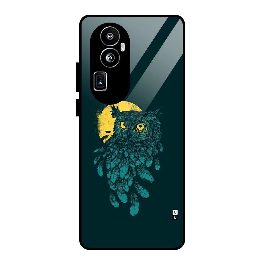 Green Owl Glass Back Case for Oppo Reno10 Pro Plus