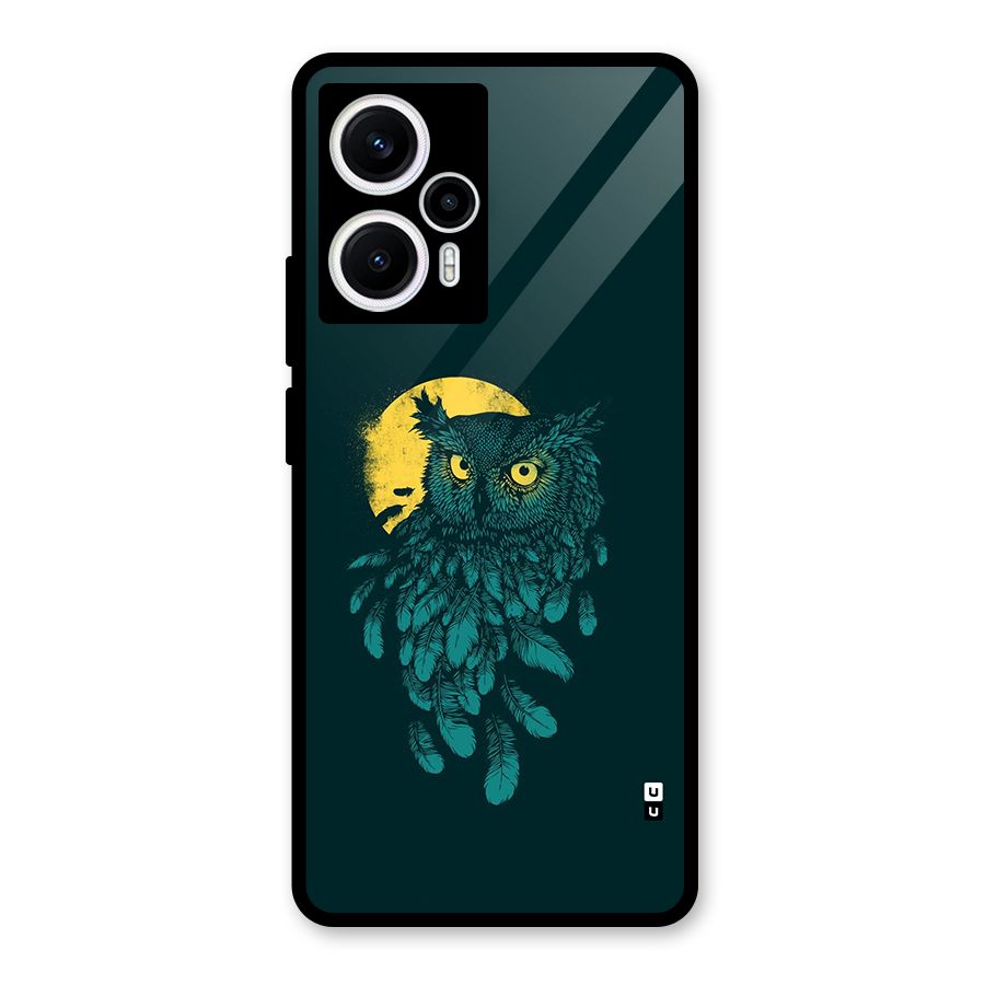 Green Owl Glass Back Case for Poco F5