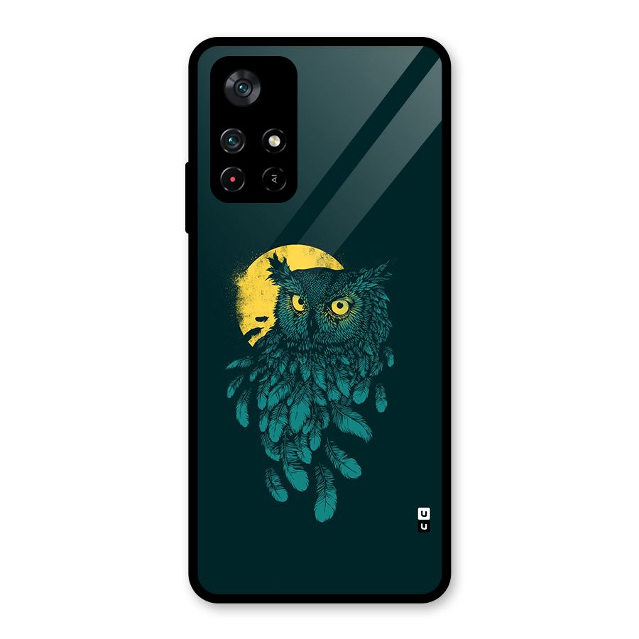 Green Owl Glass Back Case for Poco M4 Pro 5G
