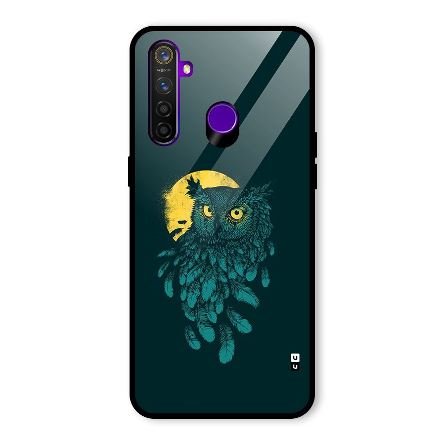 Green Owl Glass Back Case for Realme 5 Pro
