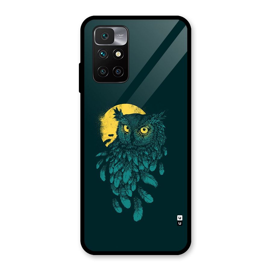 Green Owl Glass Back Case for Redmi 10 Prime
