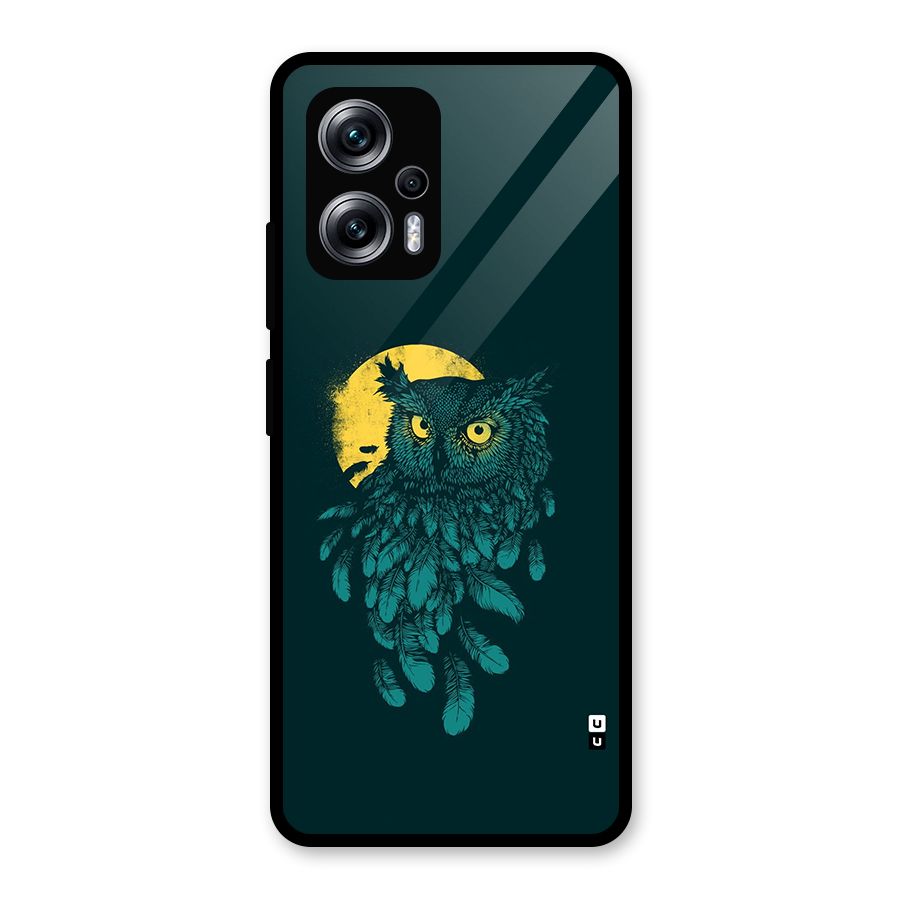 Green Owl Glass Back Case for Redmi K50i