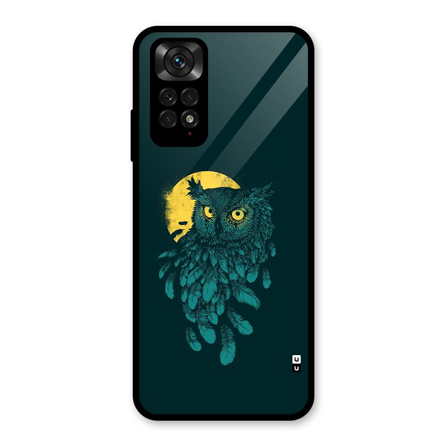 Green Owl Glass Back Case for Redmi Note 11