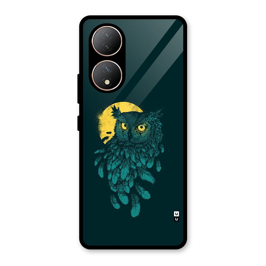 Green Owl Glass Back Case for Vivo T2