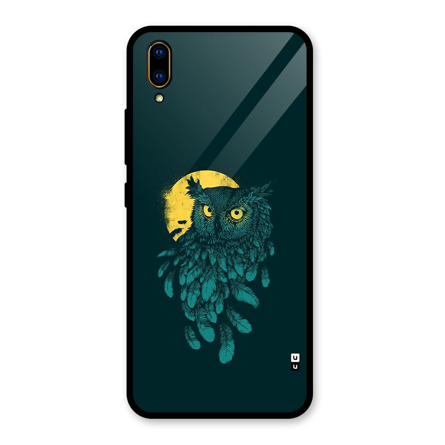Green Owl Glass Back Case for Vivo V11 Pro
