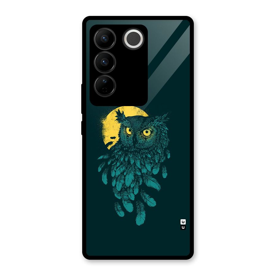 Green Owl Glass Back Case for Vivo V27 Pro