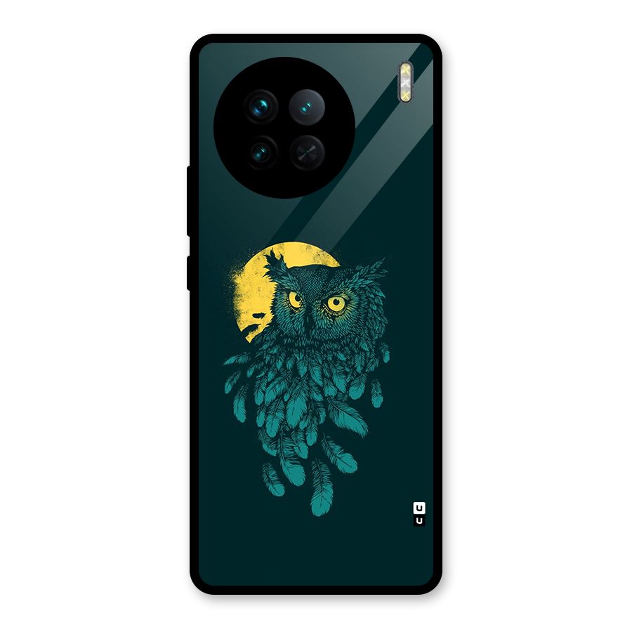 Green Owl Glass Back Case for Vivo X90