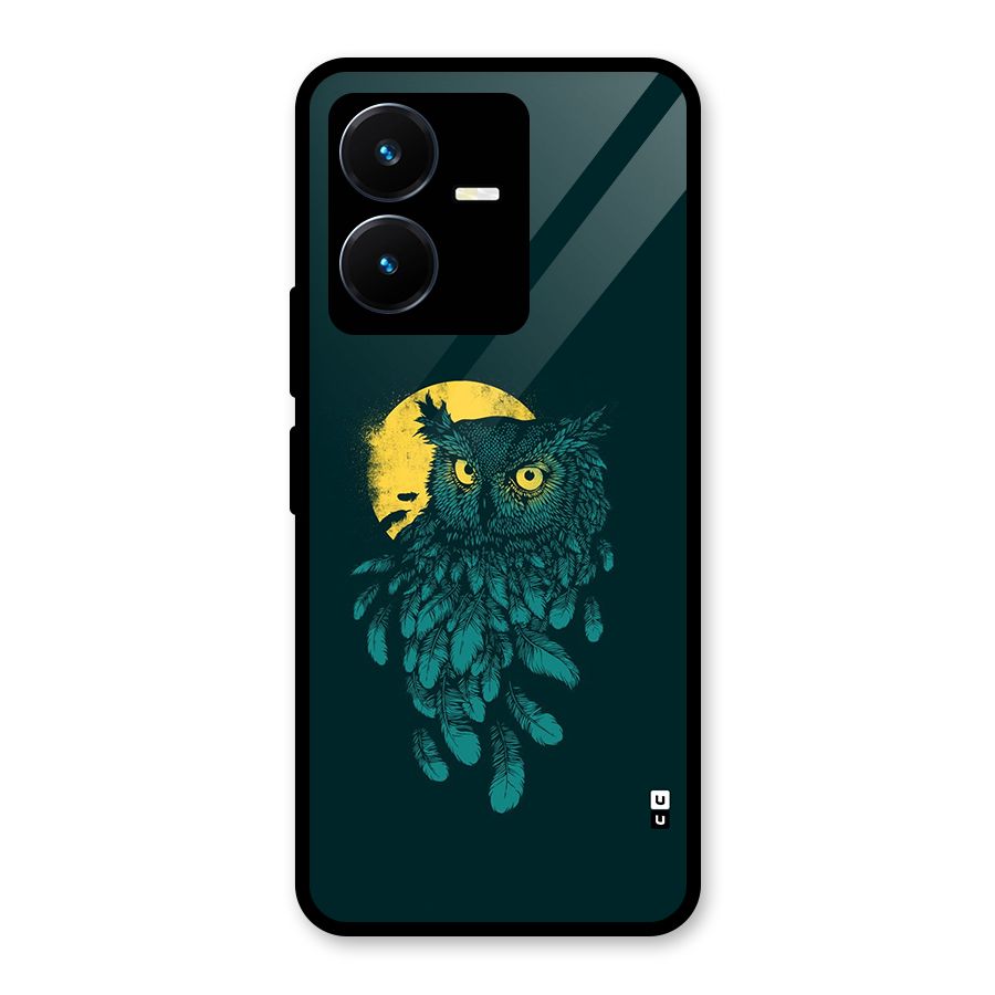 Green Owl Glass Back Case for Vivo Y22