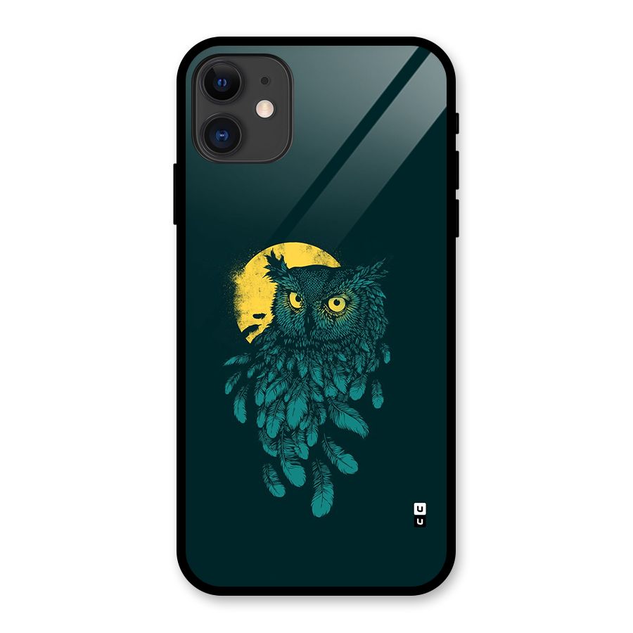 Green Owl Glass Back Case for iPhone 11
