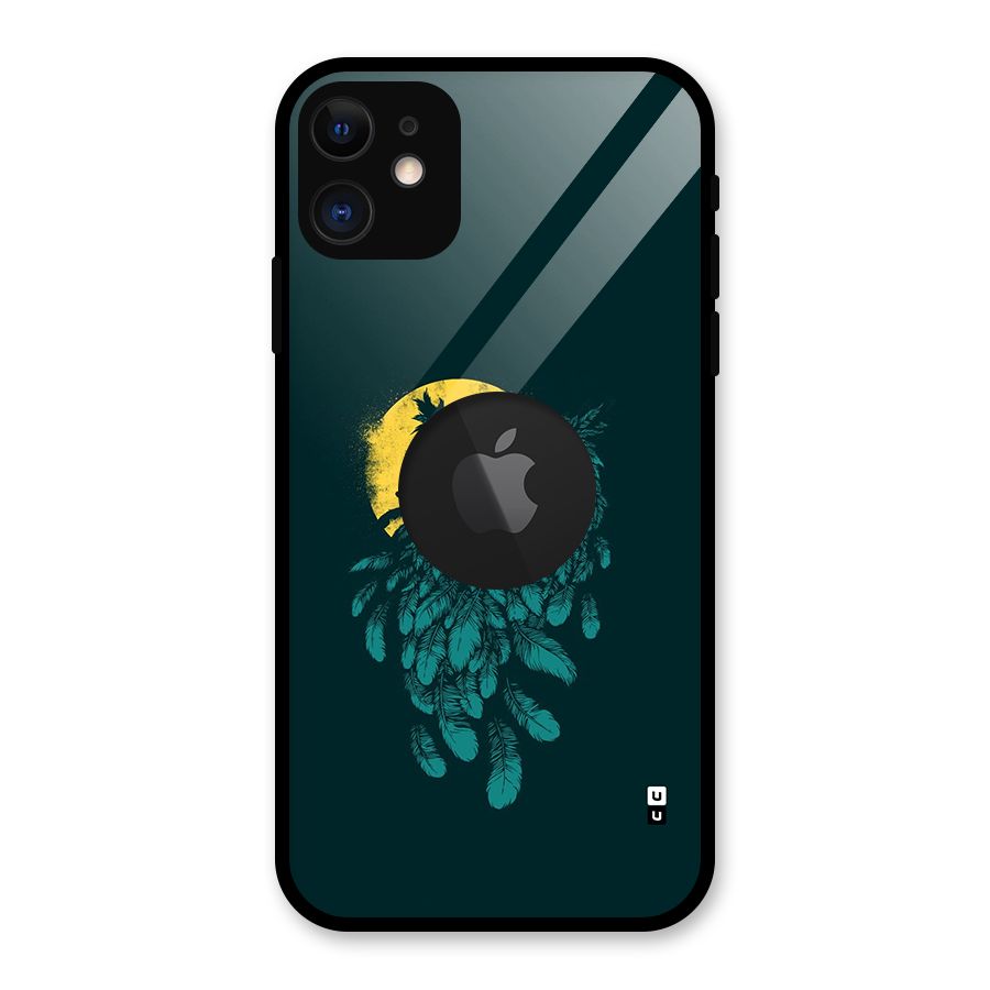 Green Owl Glass Back Case for iPhone 11 Logo Cut