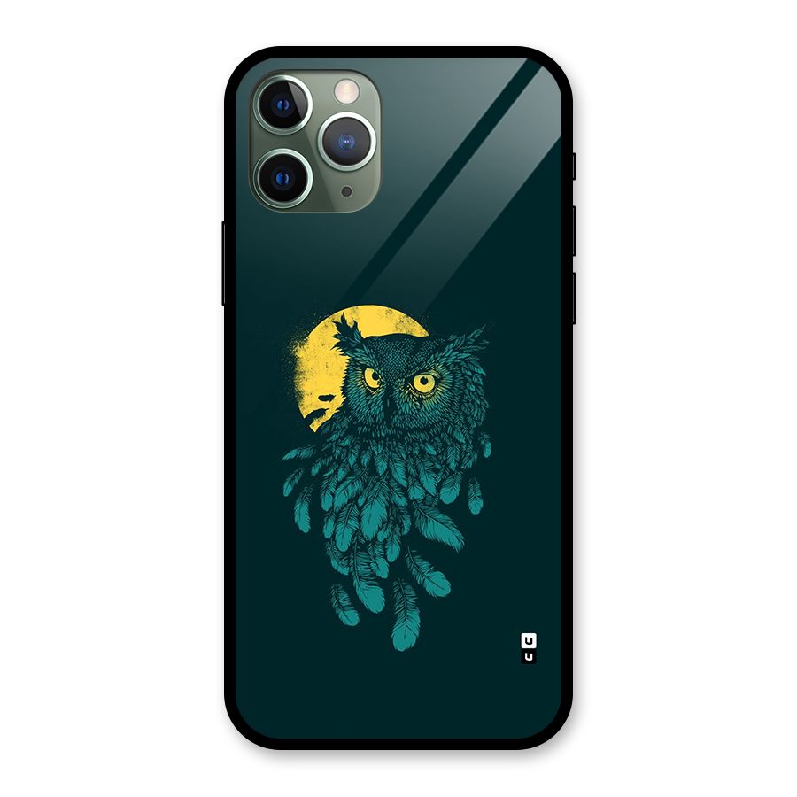 Green Owl Glass Back Case for iPhone 11 Pro