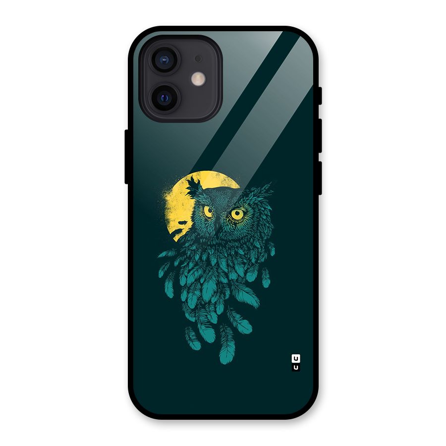Green Owl Glass Back Case for iPhone 12