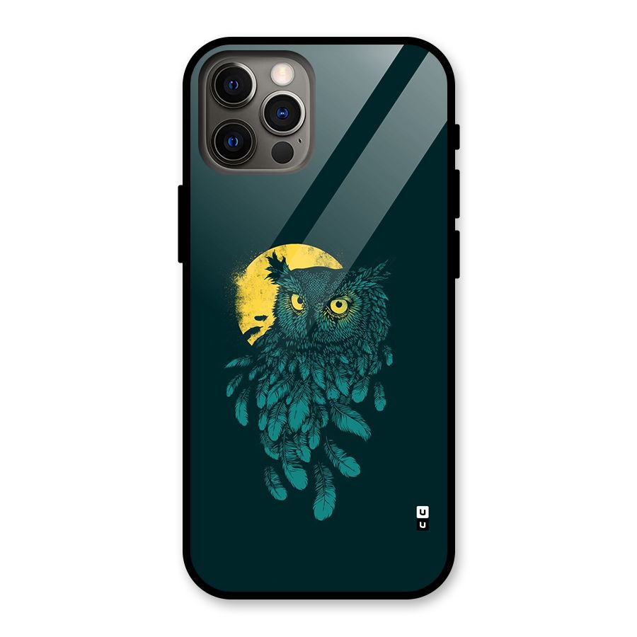 Green Owl Glass Back Case for iPhone 12 Pro