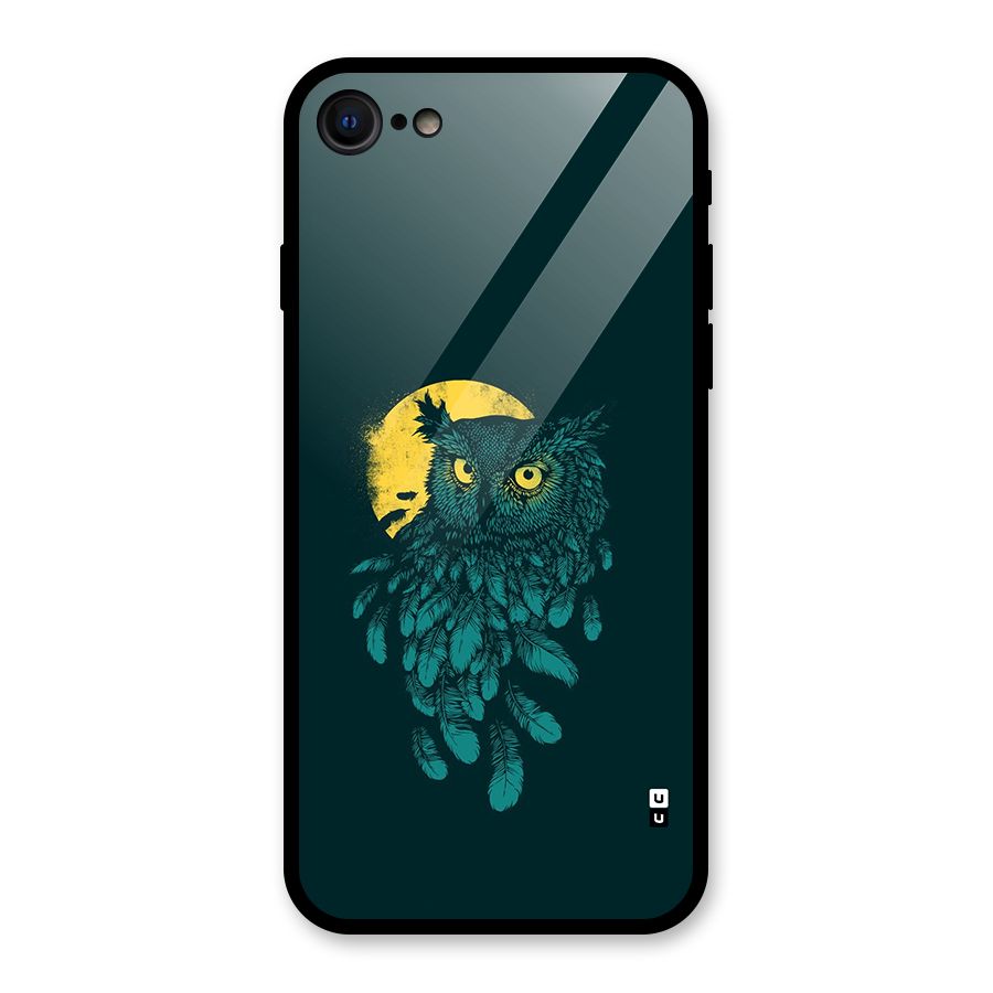 Green Owl Glass Back Case for iPhone 7