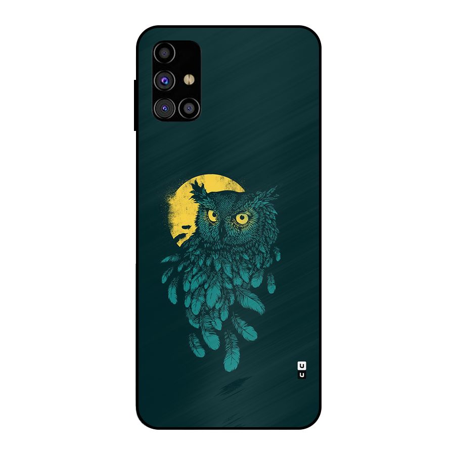 Green Owl Metal Back Case for Galaxy M31s