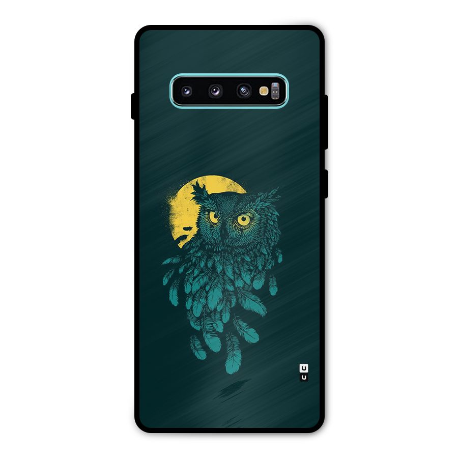 Green Owl Metal Back Case for Galaxy S10 Plus