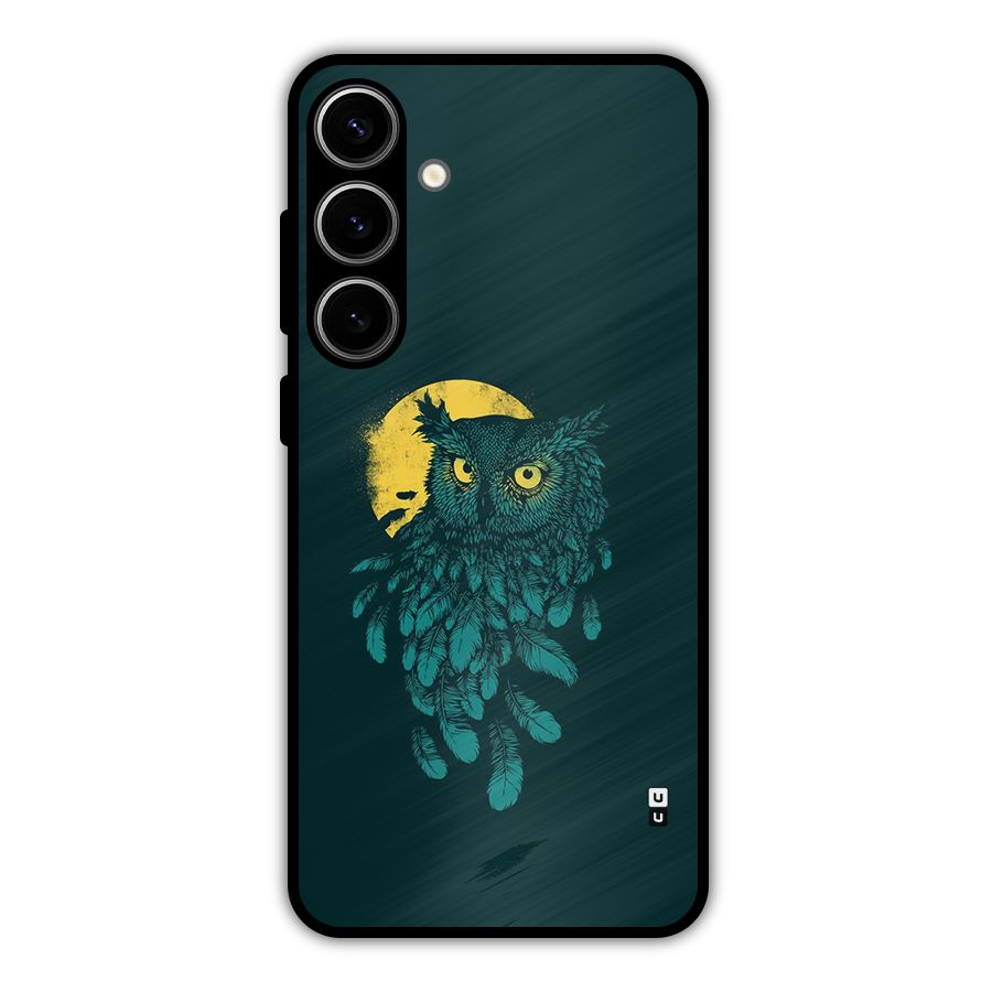 Green Owl Metal Back Case for Galaxy S24 Plus