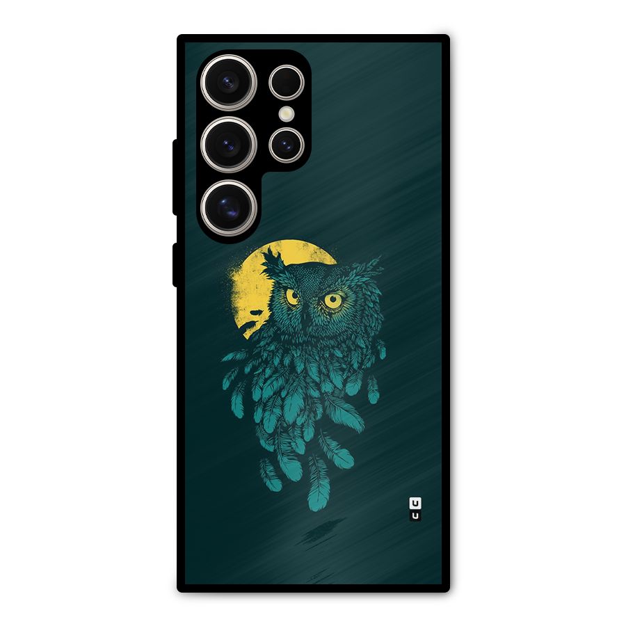 Green Owl Metal Back Case for Galaxy S24 Ultra