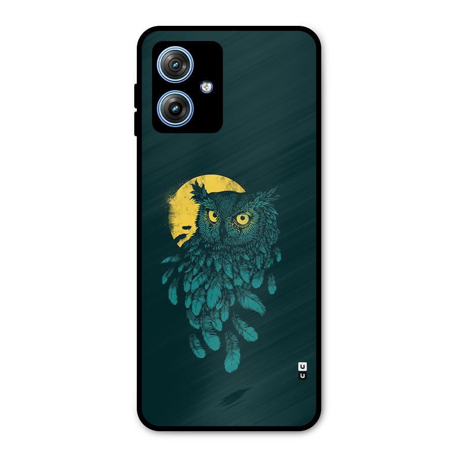 Green Owl Metal Back Case for Moto G54
