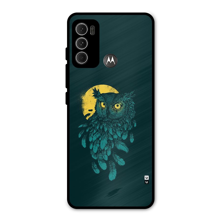 Green Owl Metal Back Case for Moto G60