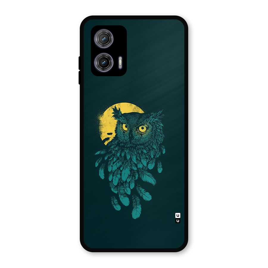 Green Owl Metal Back Case for Moto G73