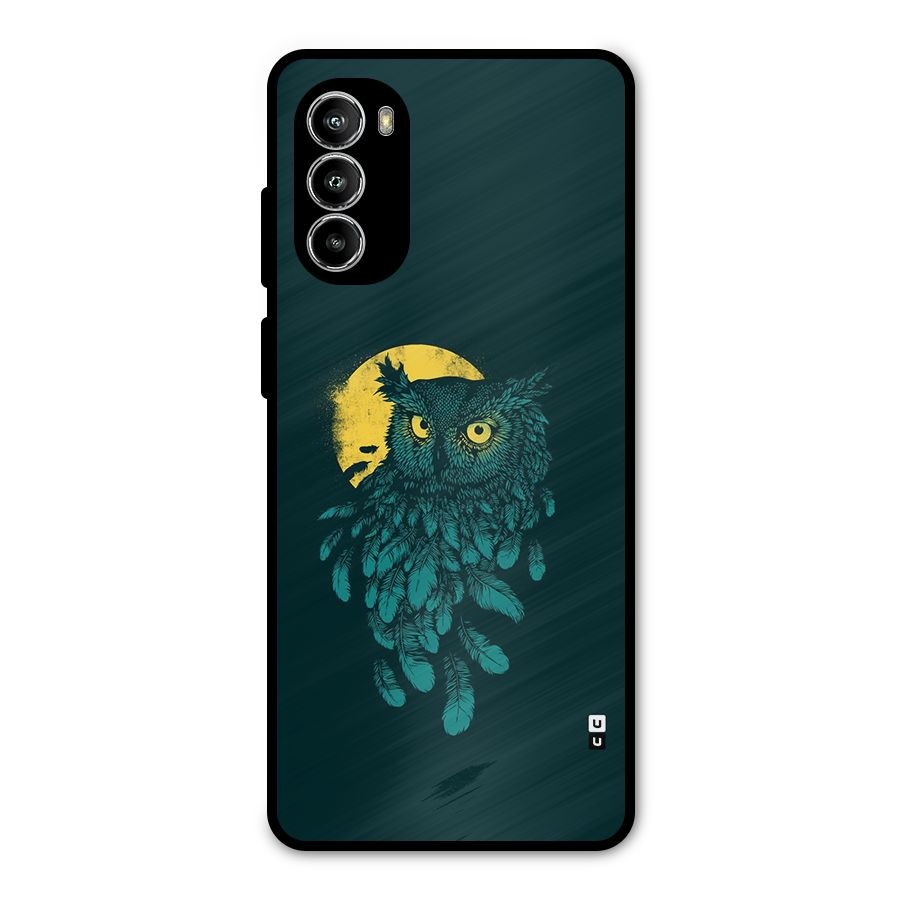 Green Owl Metal Back Case for Moto G82