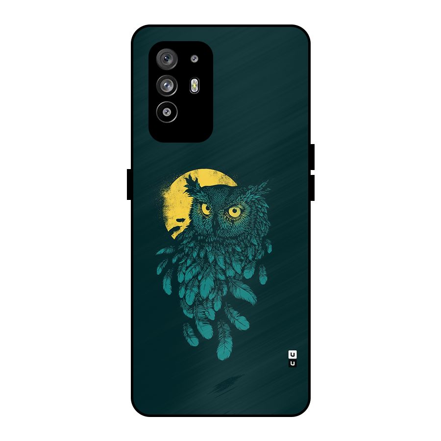 Green Owl Metal Back Case for Oppo F19 Pro Plus 5G